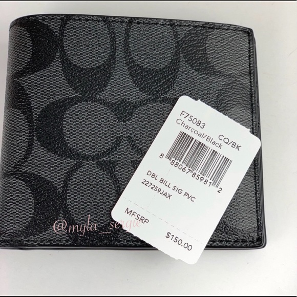 Coach Signature Coated Billfold Men’s Wallet - Picture 4 of 8